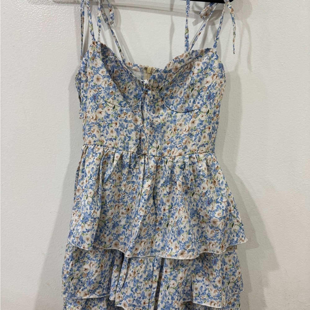 SHEIN Blue Floral Mini Dress